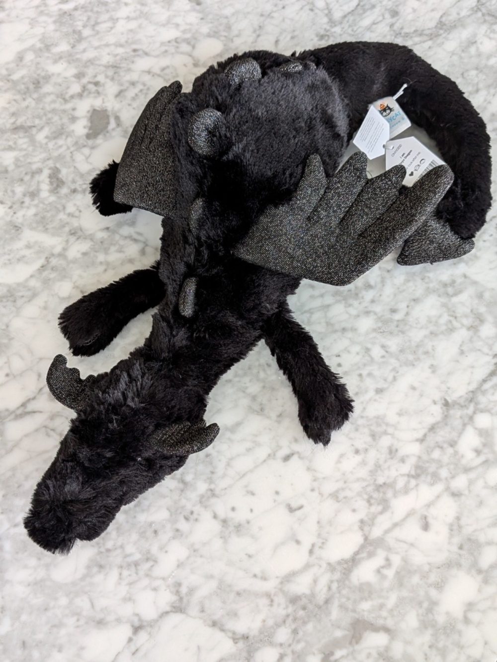 Jellycat Black Plush Dragon Stuffed Animal - Picture 3 of 8